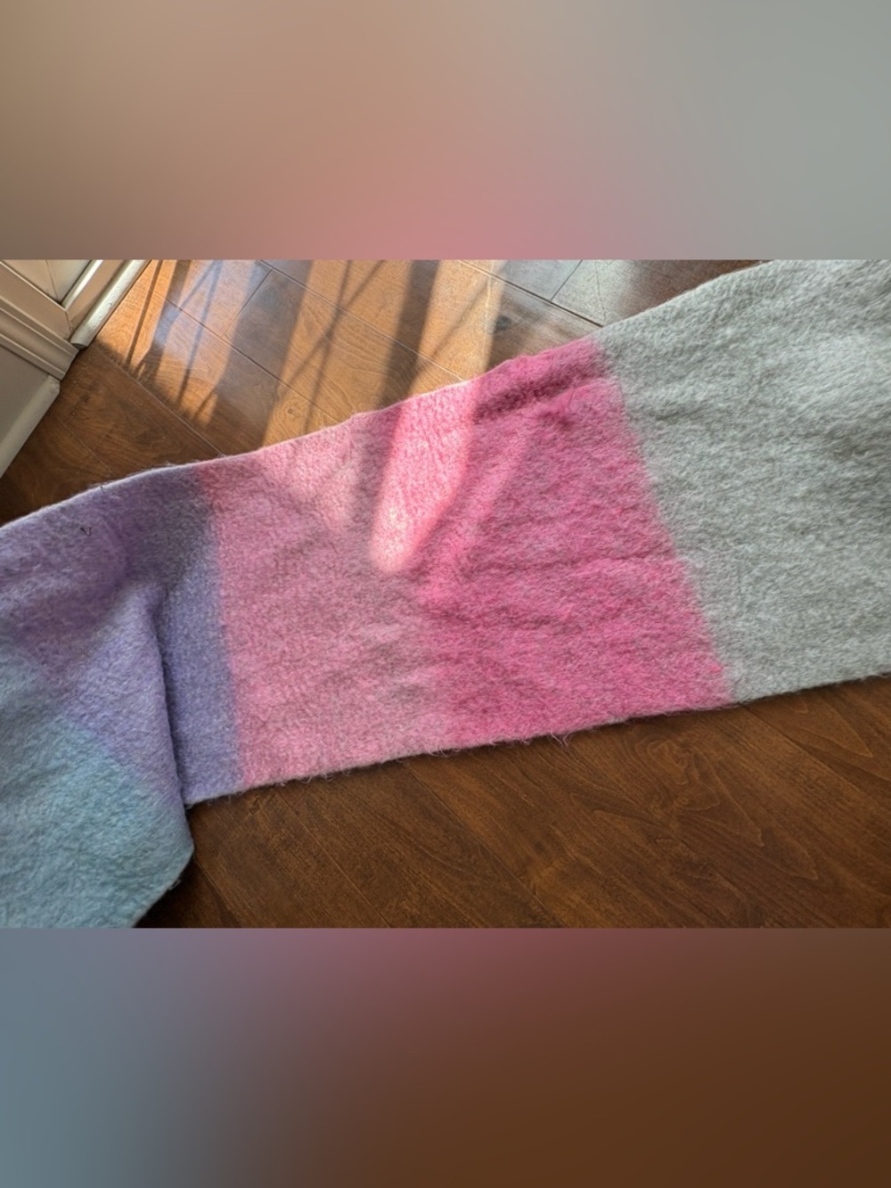 NWOT Talbots colorblock luxe oversized blanket scarf multi color pastel - Picture 5 of 8